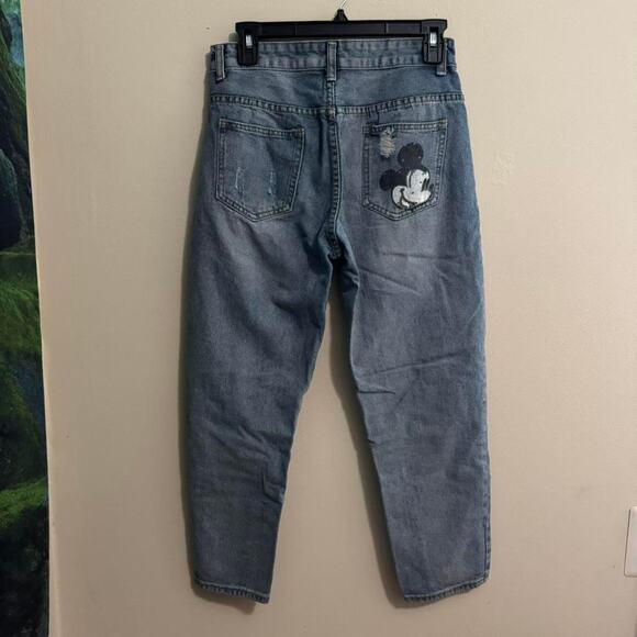 rare mickey mouse distressed jeans y2k graphic denim streetwear - Picture 2 of 5